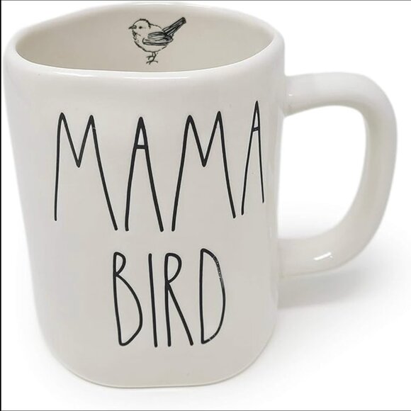 Rae Dunn Other - Rae Dunn Mama Bird Mug White Black Ceramic Coffee Art Limited Edition